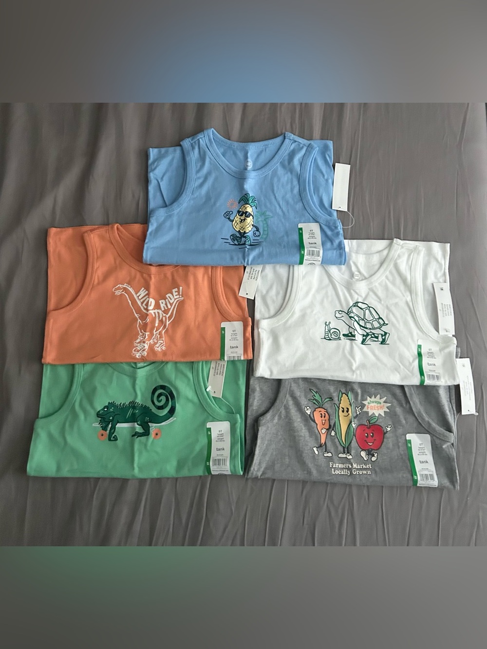 wonder nation Tank Top Lot - Blue, Orange, Green, White, Gray